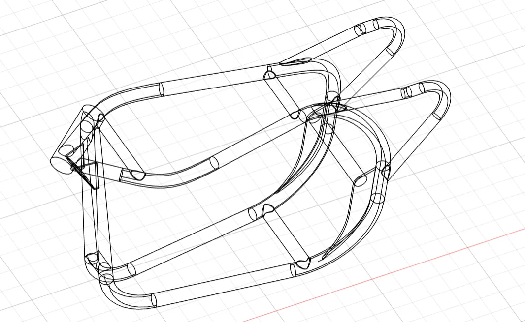 CAD line model of a tubular structure